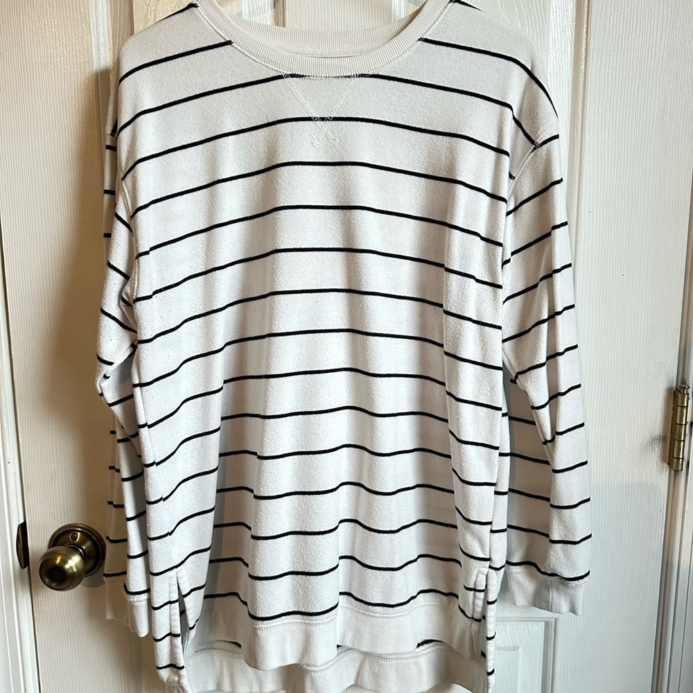 Maurices White and Black Striped Top